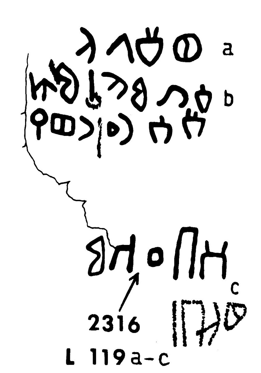 inscription of siglum JaL 119 a