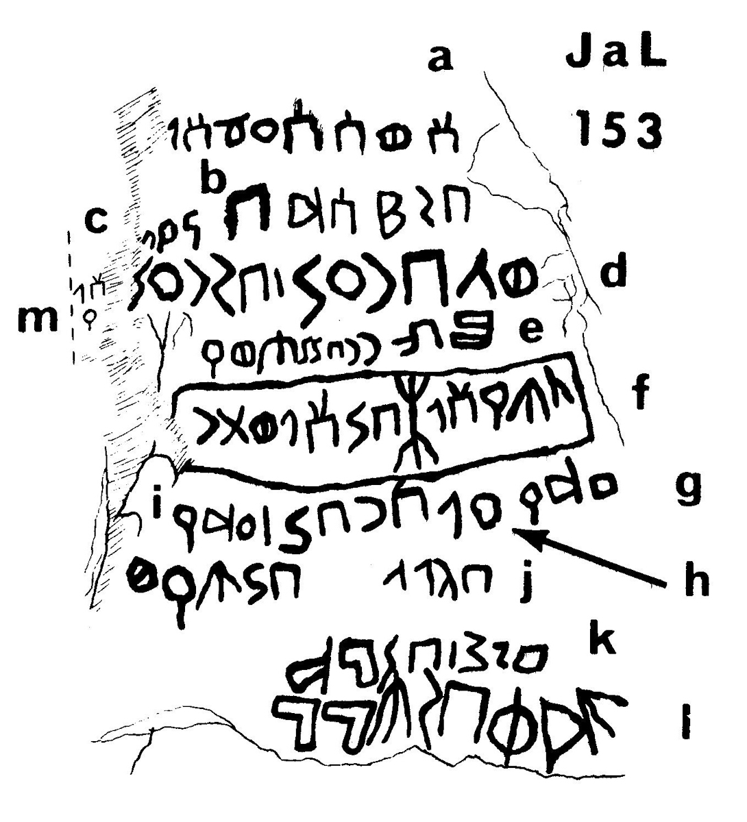 inscription of siglum JaL 153 b