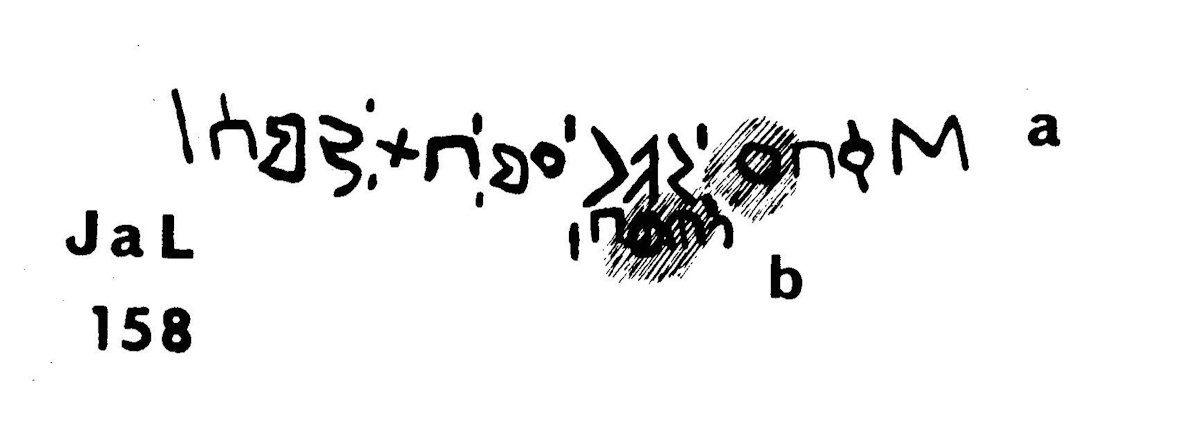 inscription of siglum JaL 158 b