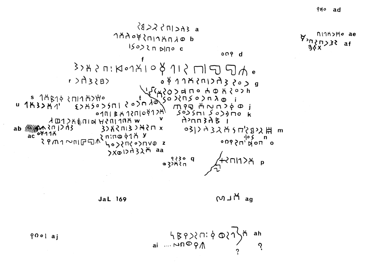 inscription of siglum JaL 169 ad