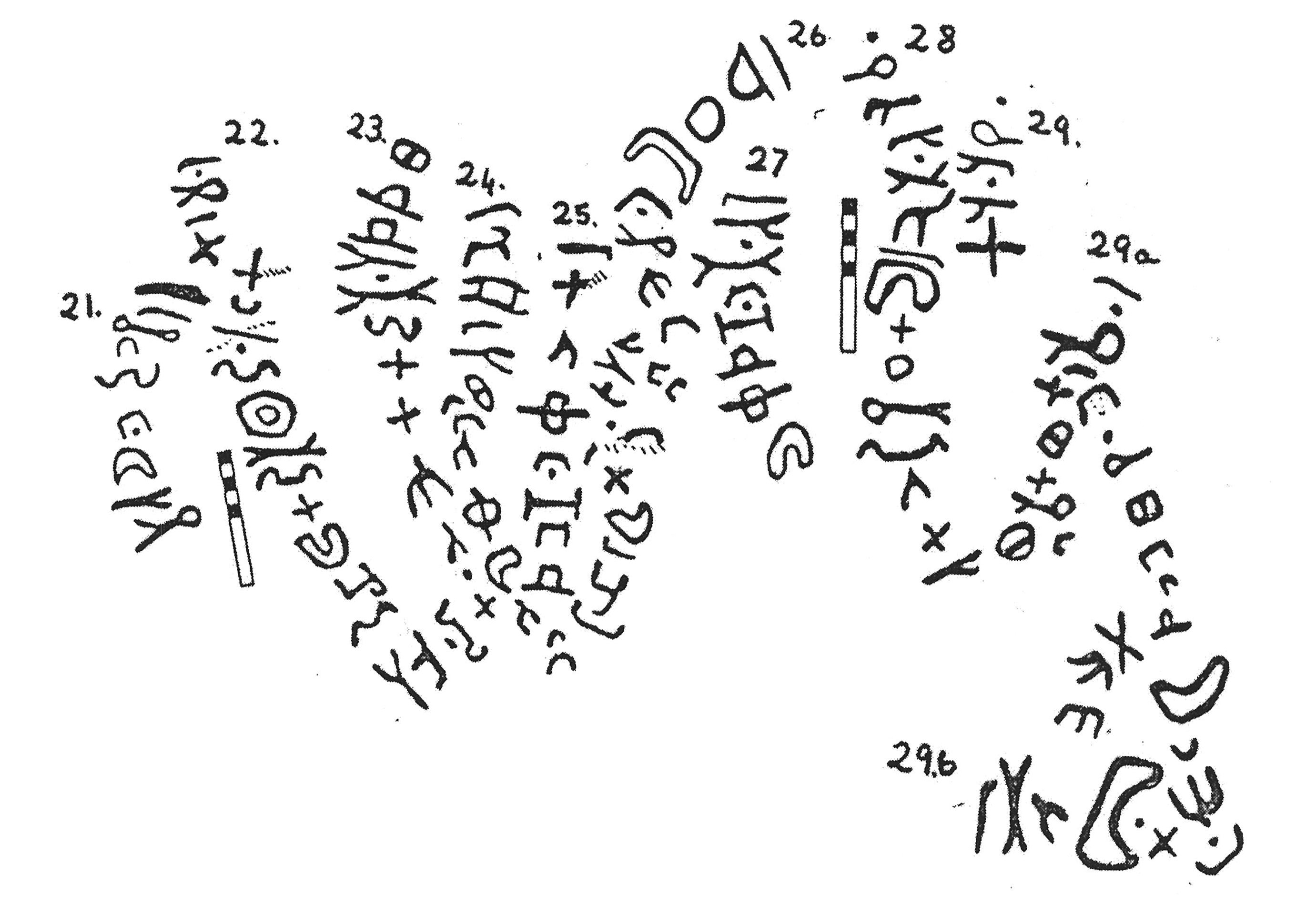 inscription of siglum KJA 29.1