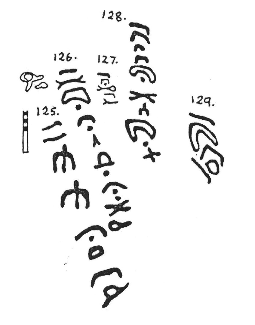 inscription of siglum KJC 128