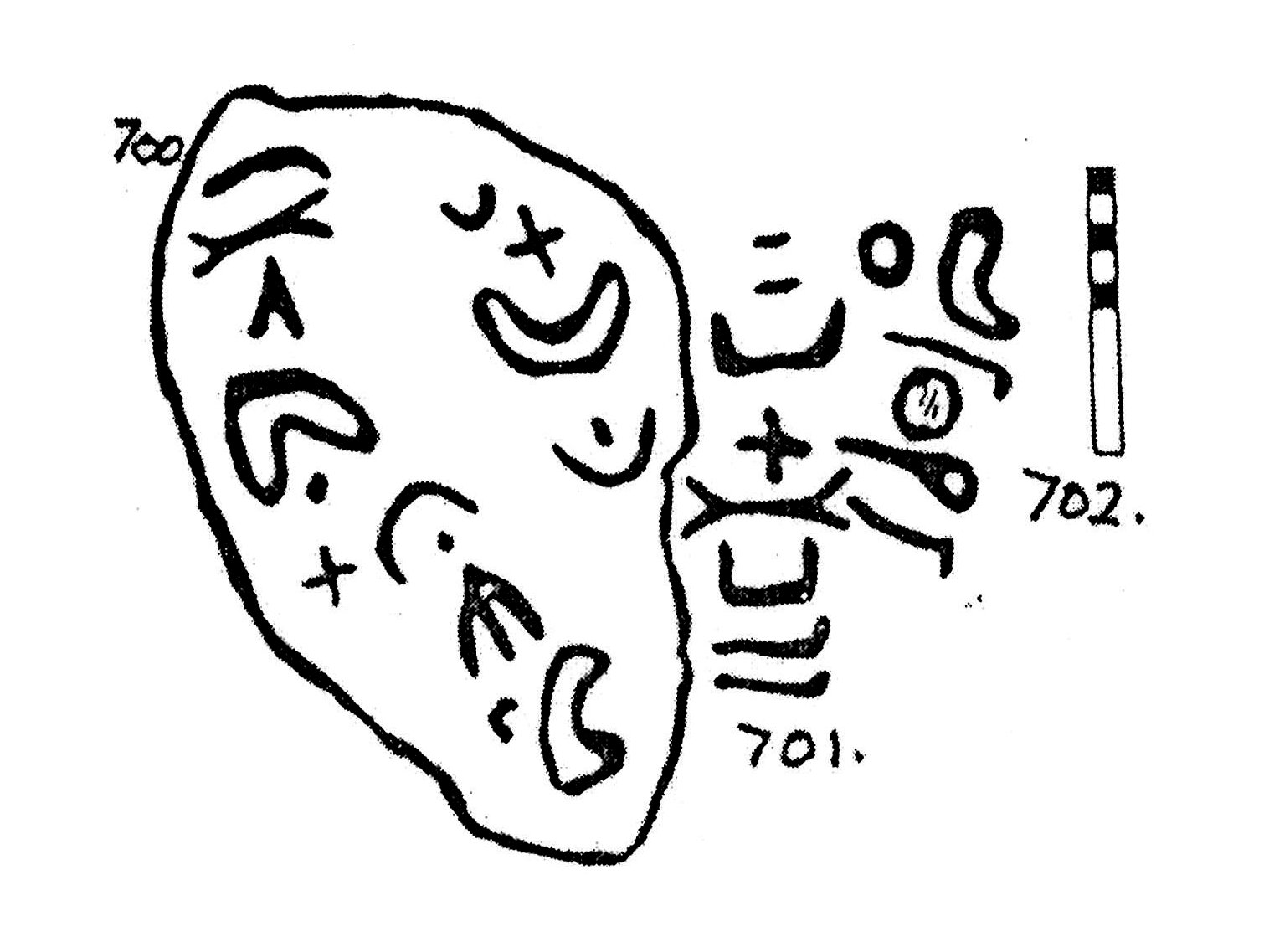 inscription of siglum KJC 701